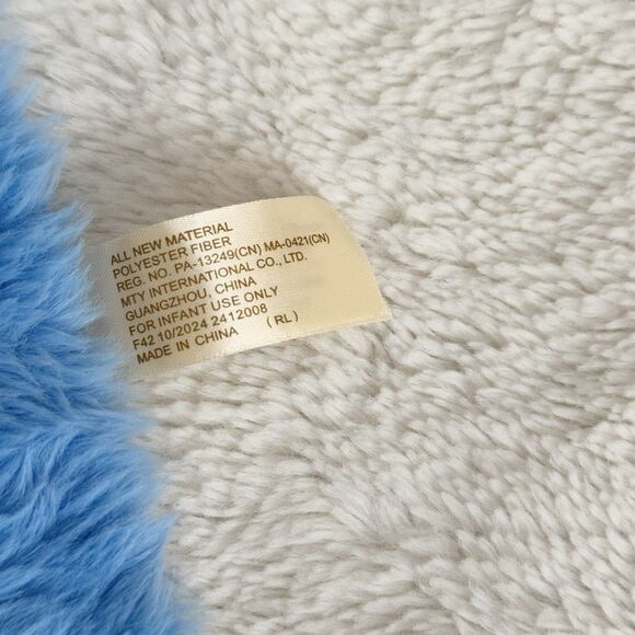 MTY My First Easter Bunny Rabbit Baby Lovey Rattle Security Blanket Blue Plaid - Picture 3 of 5